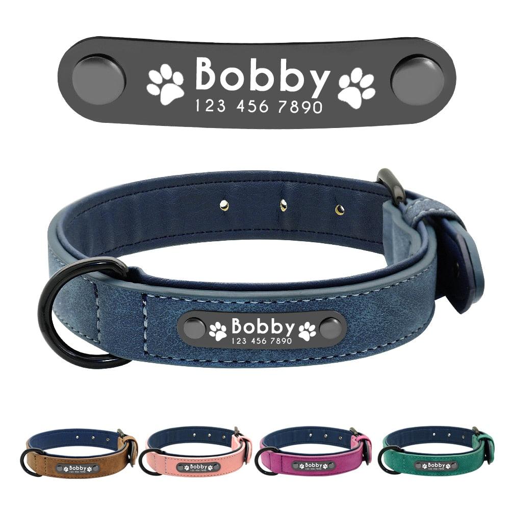 Coleira de Couro Personalizada - DonDonPets